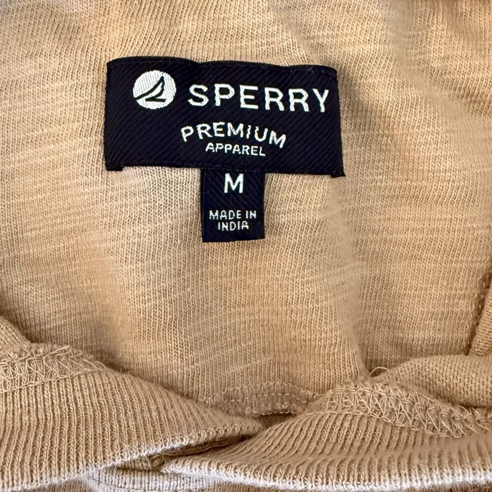 Sperry Premium Men's Khaki Long Sleeve Hoodie - Picture 4 of 4